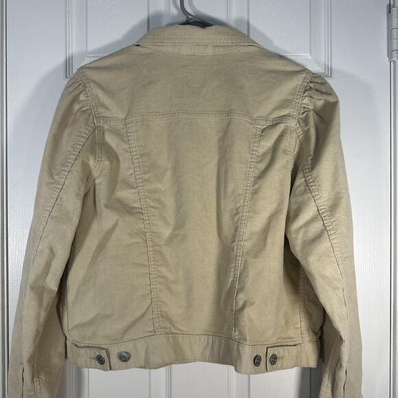 Gap Women's Puff Sleeve Corduroy Jacket Size L Beige - Picture 9 of 11